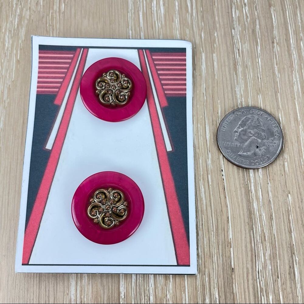 Vintage Pink Gold Bronze Round Buttons Pearlescent